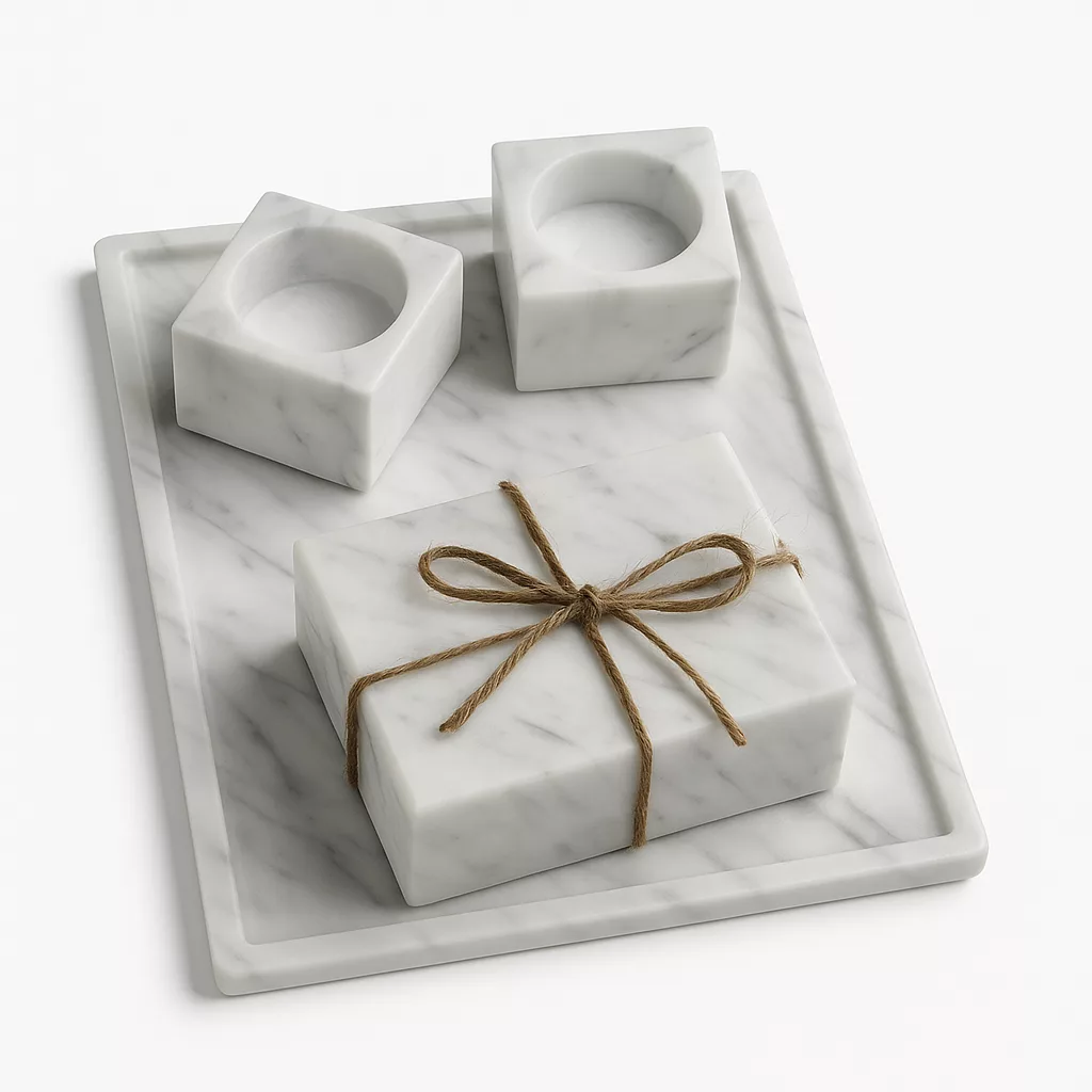 Plateau en marbre gris 25*20 cm