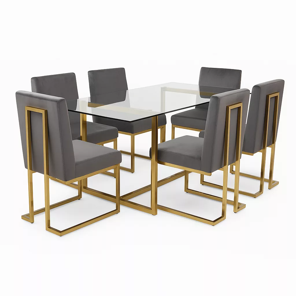 Ensemble salle à manger luxe 100 % Inox