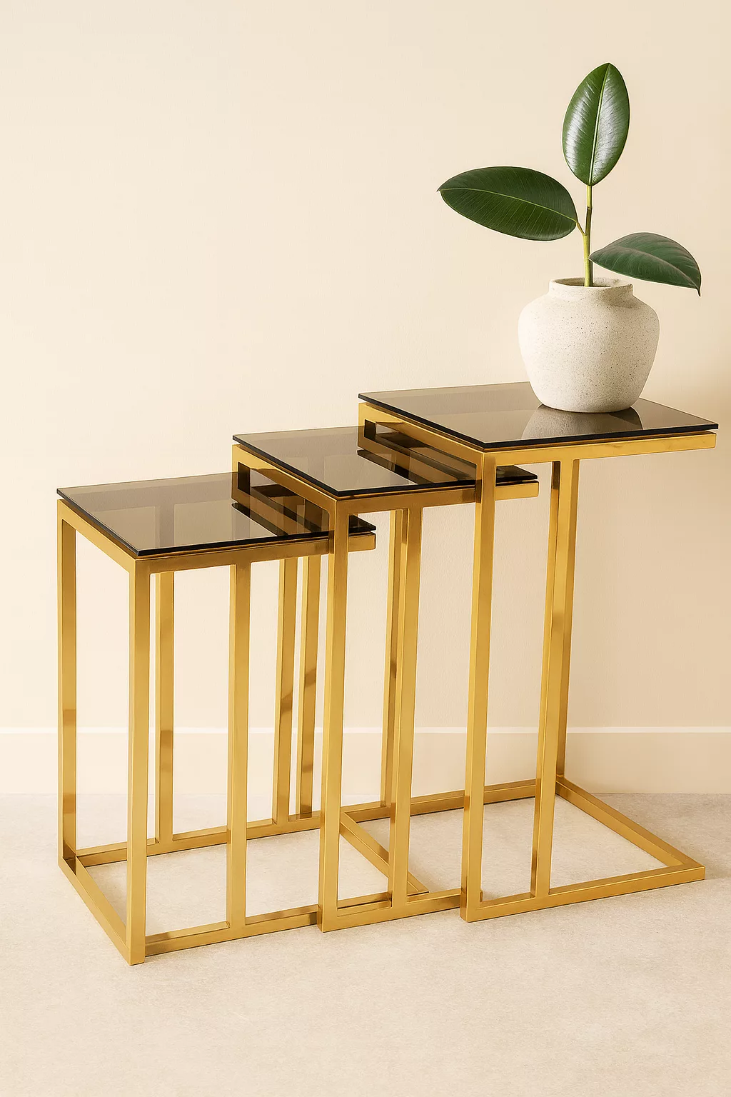 Lot de 3 tables gigognes luxe – Image 2