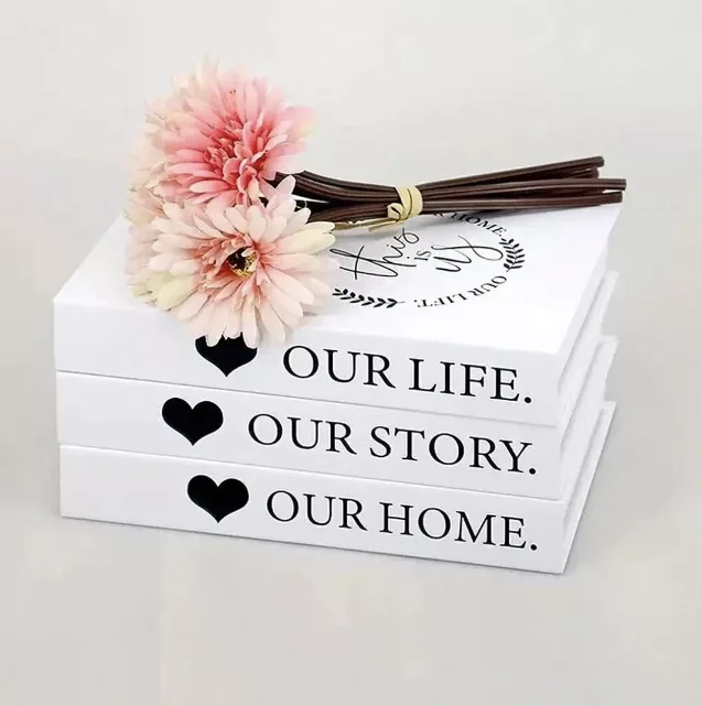 Trio de livres décoratifs "Our Home – Our Life – Our Story" – Image 2