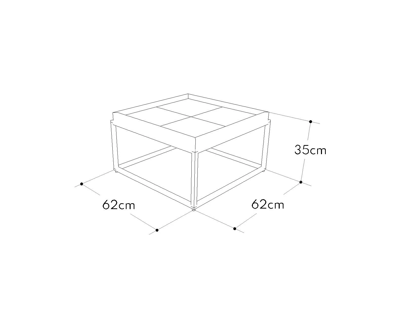 Table Basse Carrée Industriel – Image 5