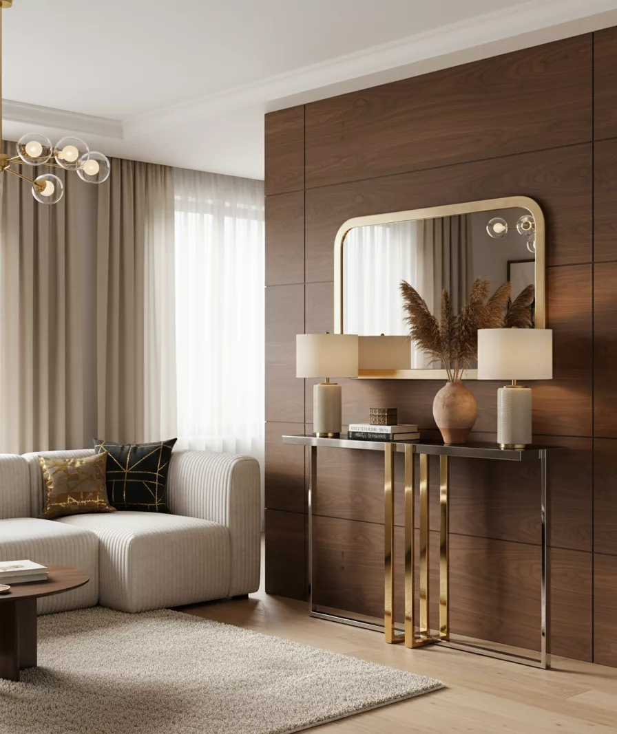 Console Design 100 % Inox – Bicolore Doré & Argenté – Image 2