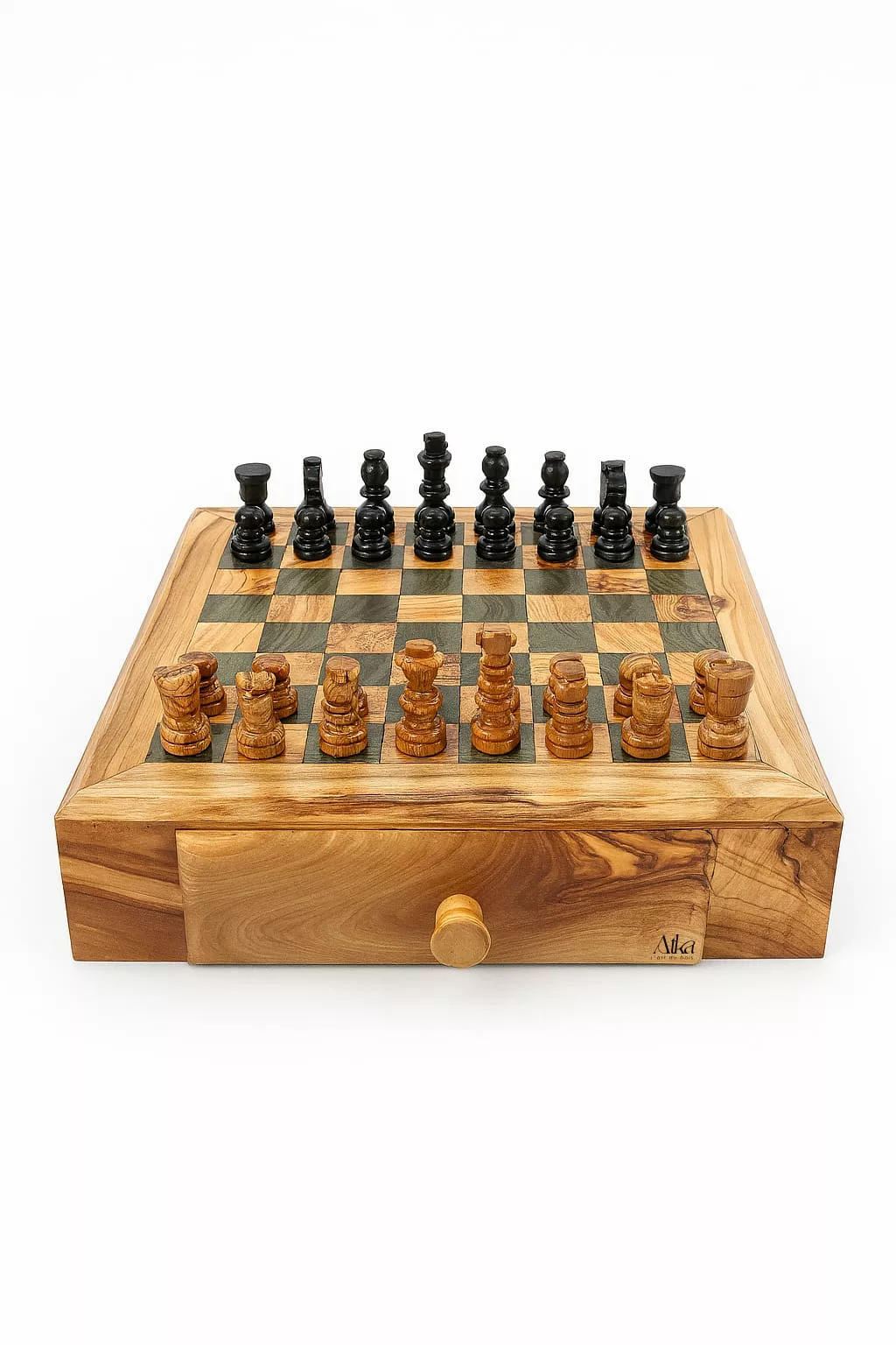 Jeu d’échecs en bois d’olivier 02