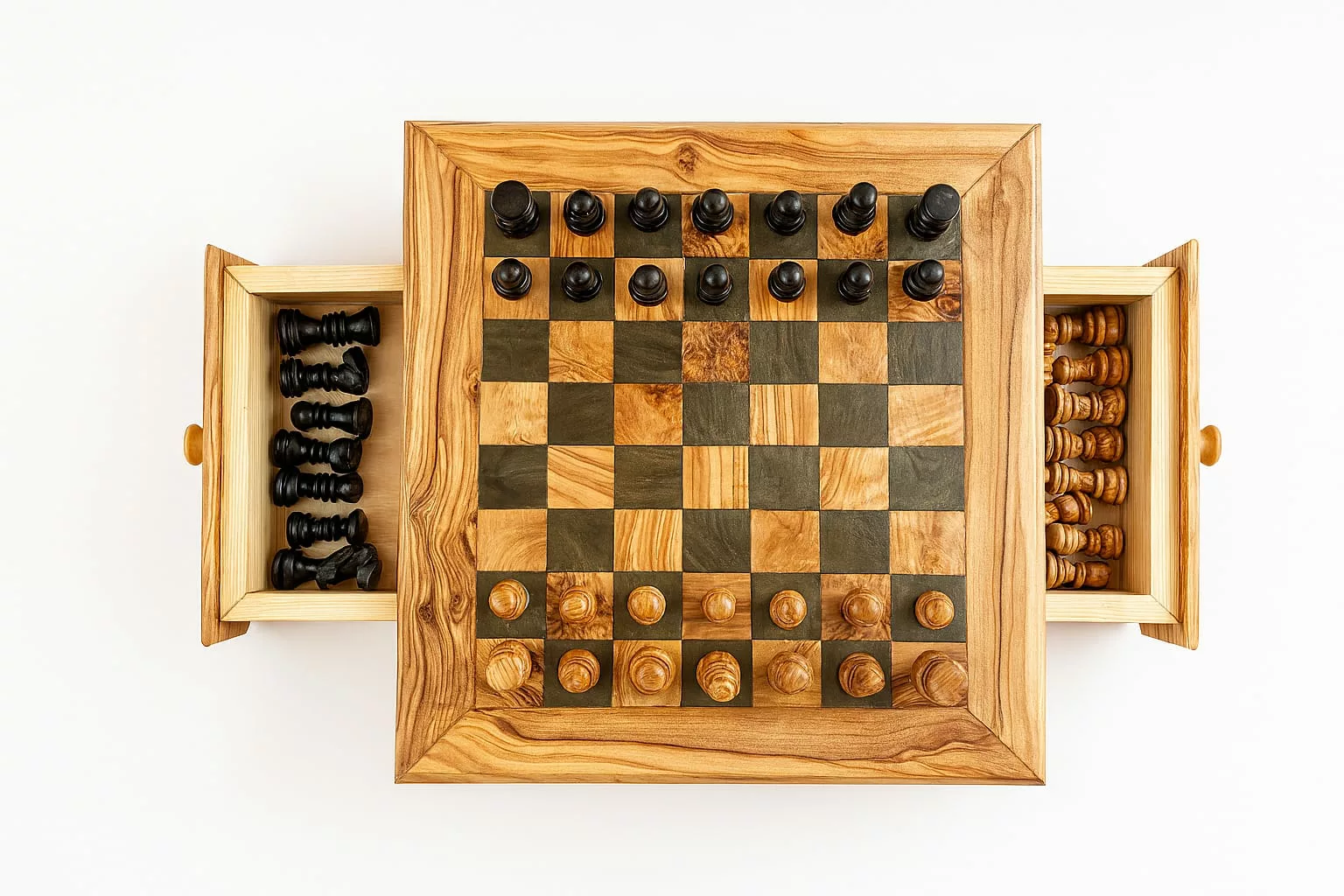 Jeu d'échecs en bois d'olivier