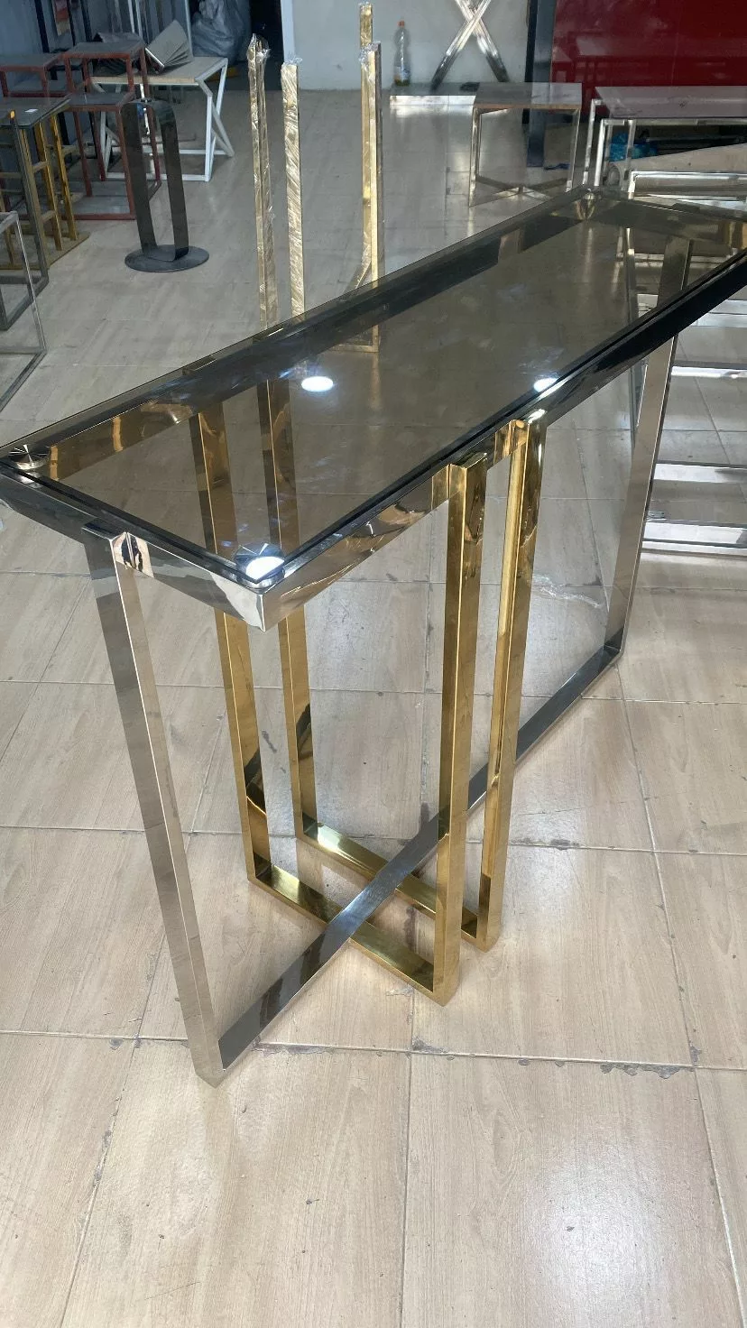 Console Design 100 % Inox – Bicolore Doré & Argenté – Image 3
