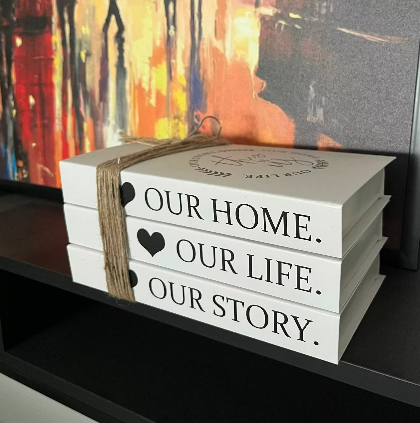 Trio de livres décoratifs "Our Home – Our Life – Our Story" – Image 5