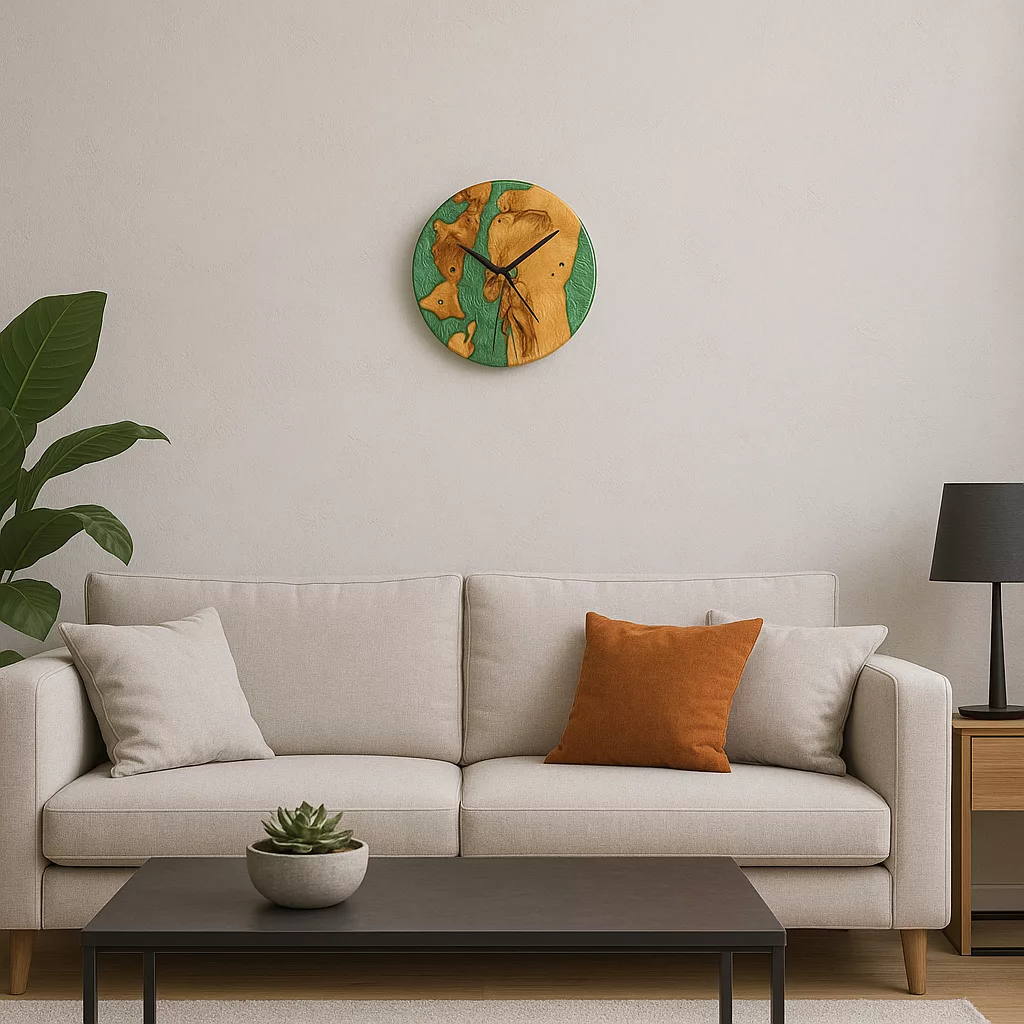 Horloge Murale Design en Bois et Résine – Image 11