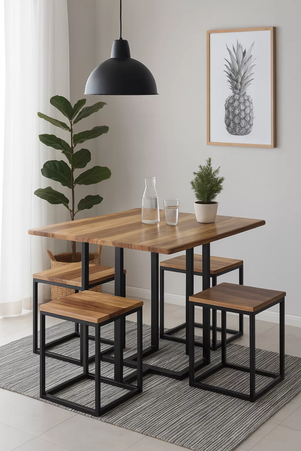 Ensemble Table à Manger Industrielle – Image 2