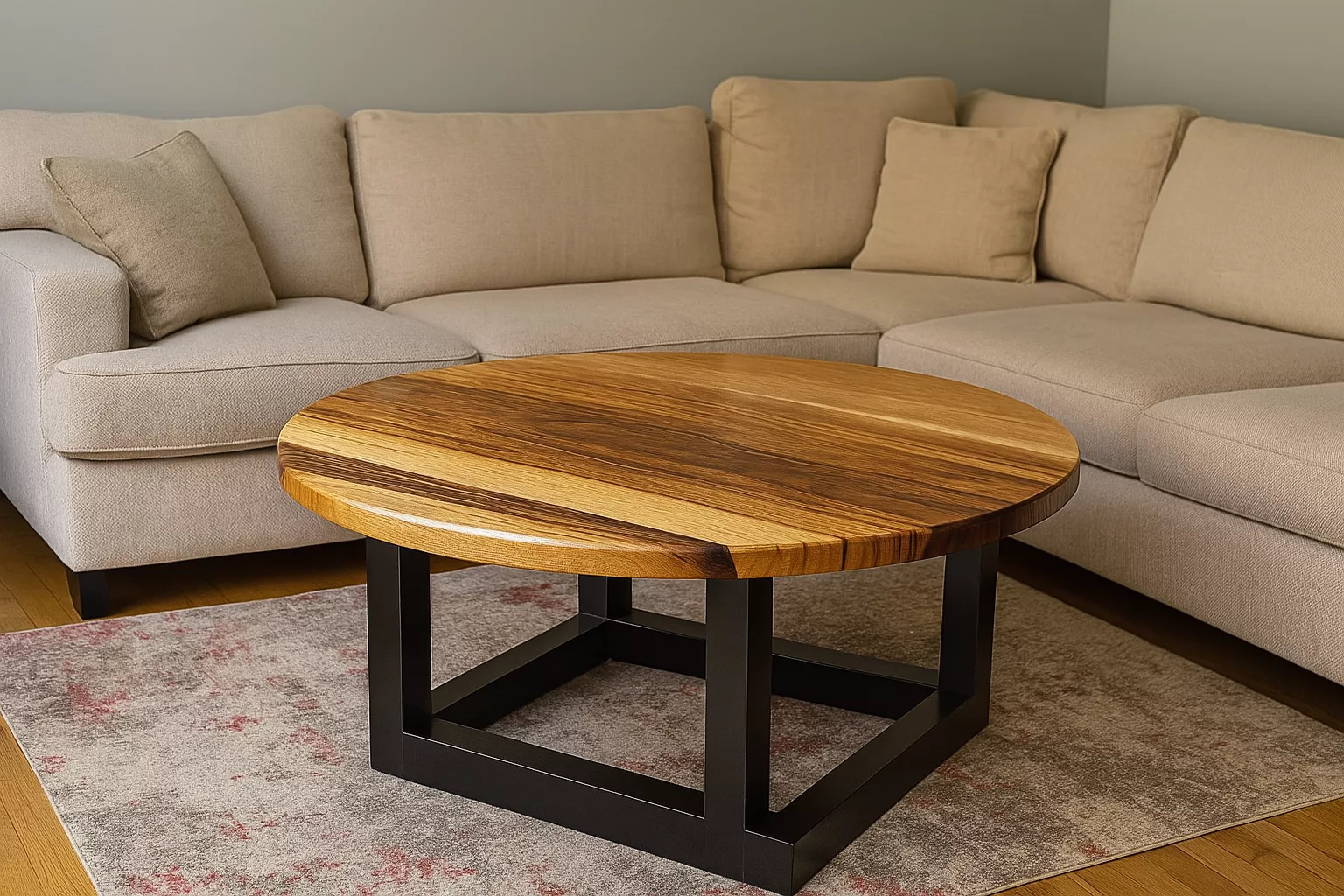 Table Basse Ronde Zébra Métal – Image 2