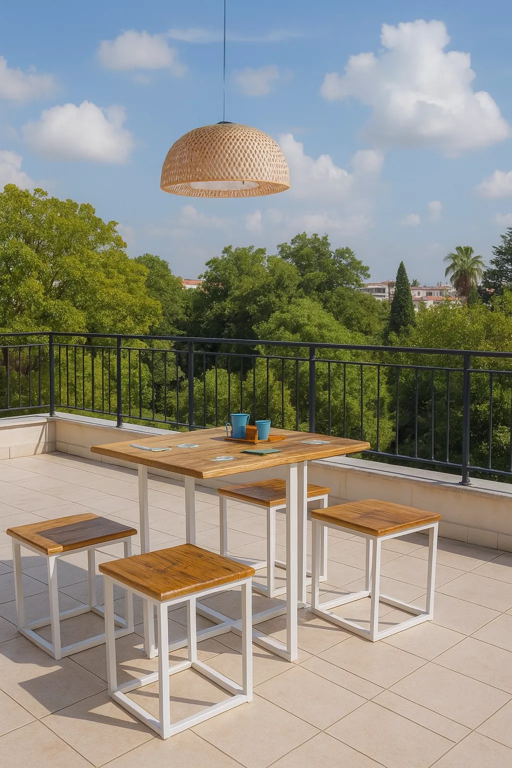 Ensemble Table à Manger Industrielle – Image 3