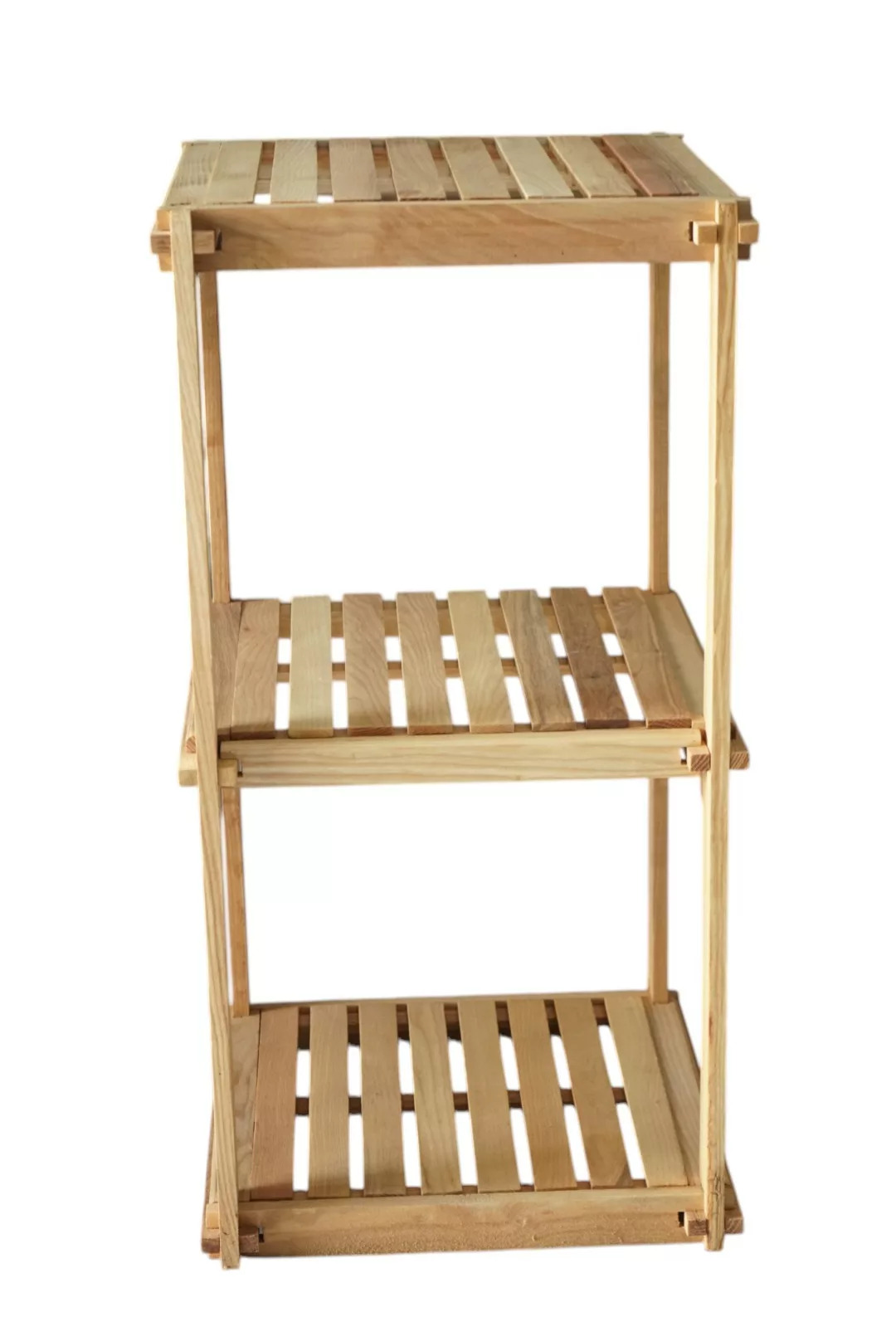 Étagère de Rangement en Bois 3 Niveaux – Style Naturel