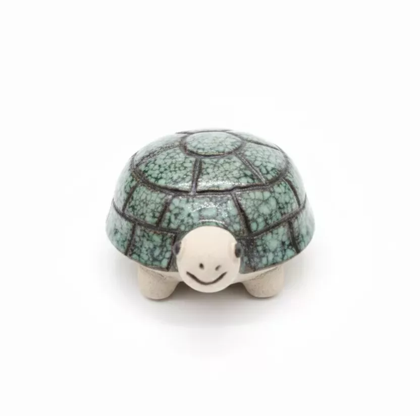 Tortue de Lotus - Céramique Raku - 10 cm