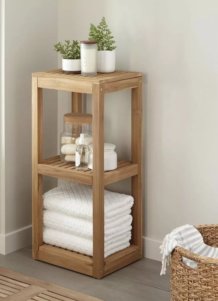 Étagère de Rangement en Bois 3 Niveaux – Style Naturel – Image 3