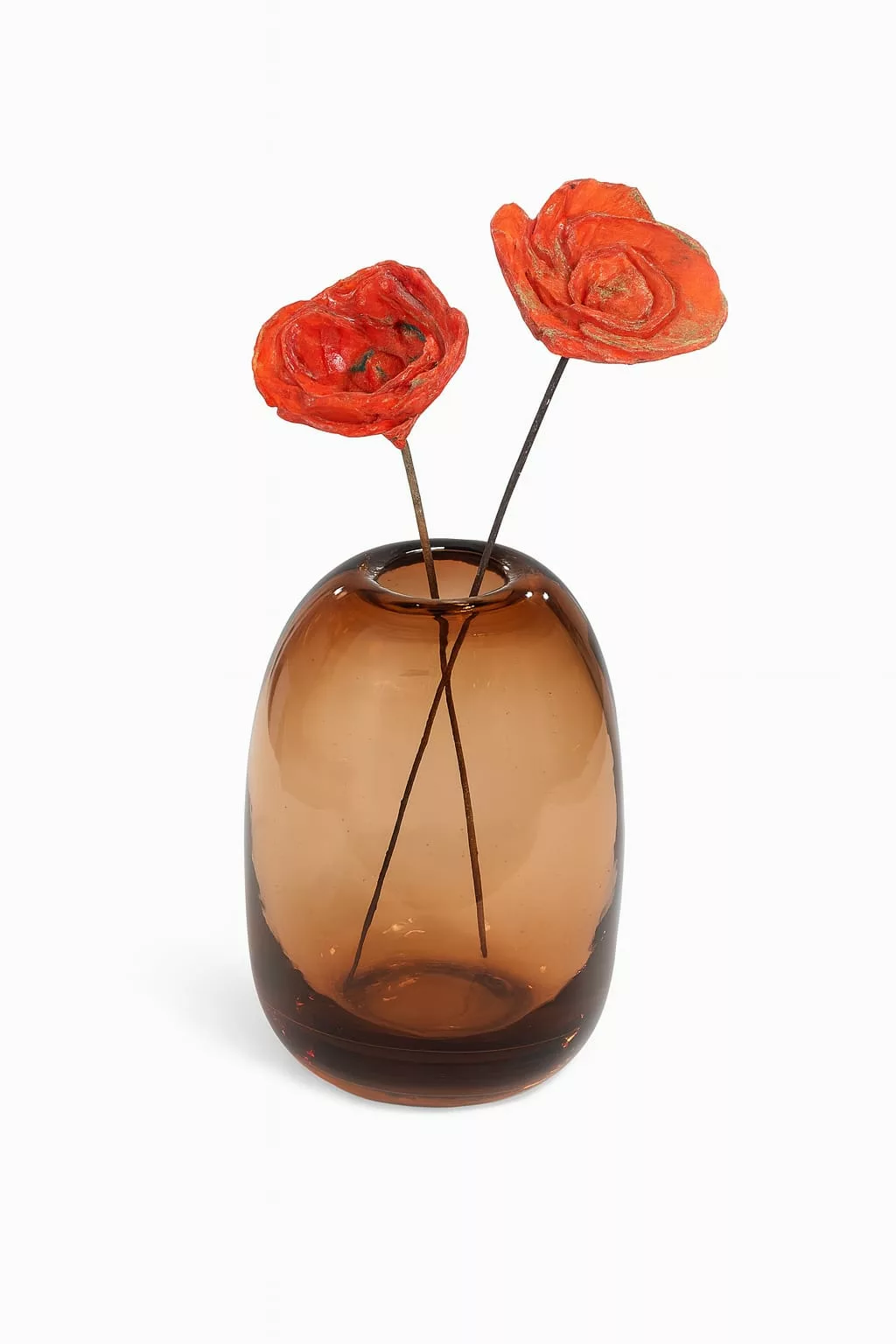 Vase en verre ambré
