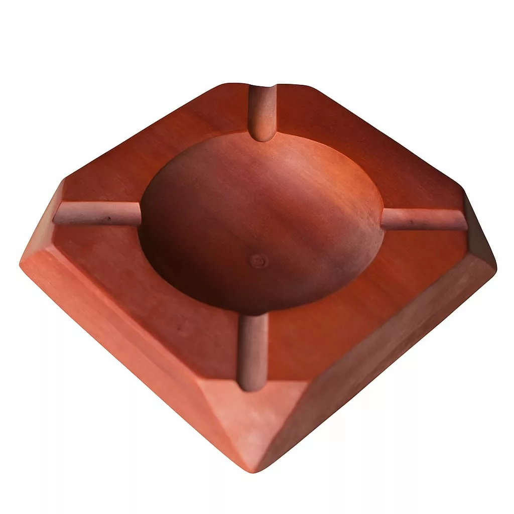 Cendrier en bois rouge