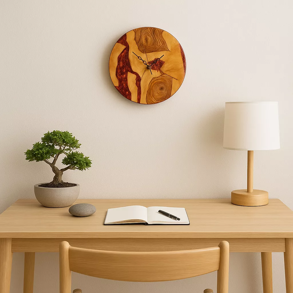Horloge Murale Design en Bois et Résine – Image 8