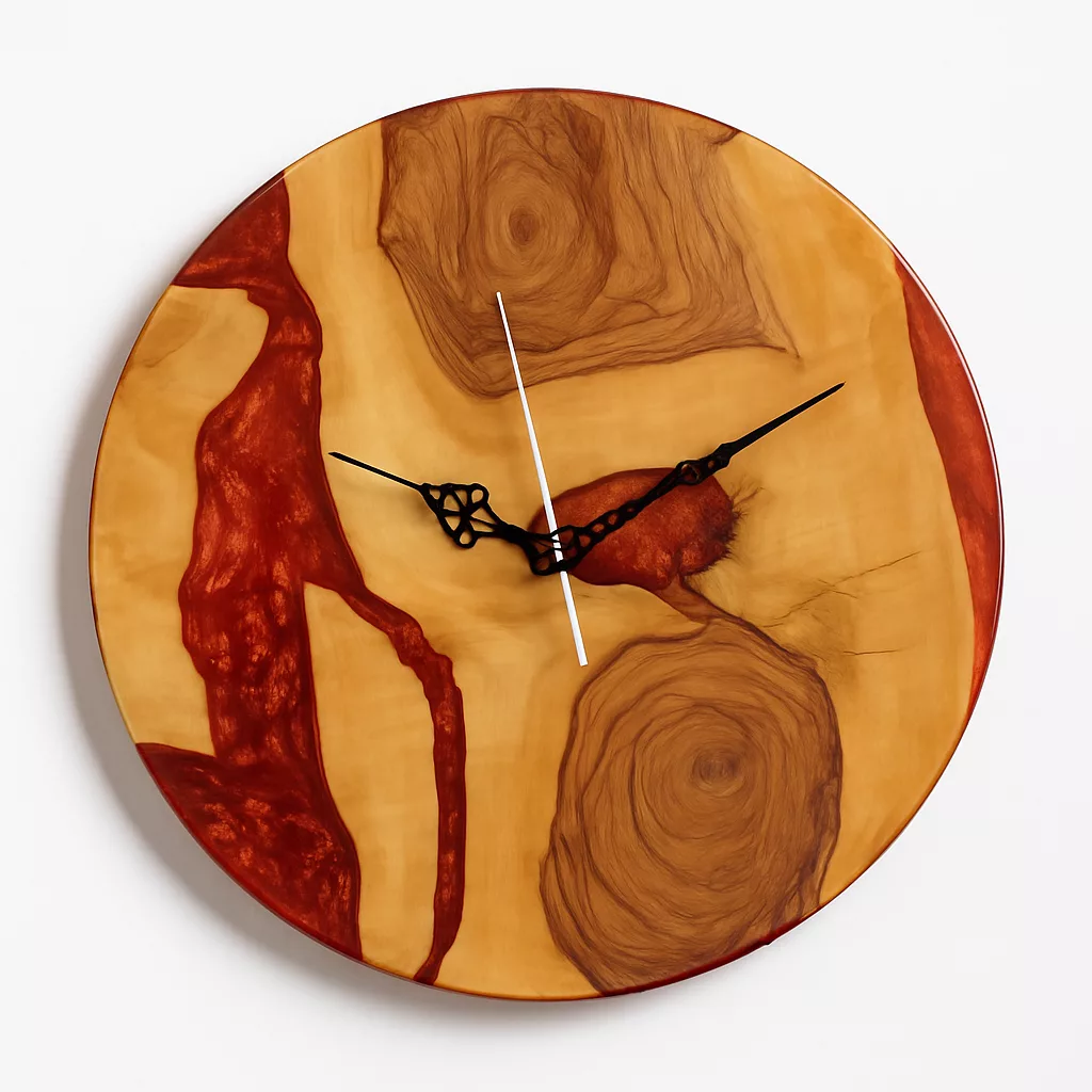 Horloge Murale Design en Bois et Résine – Image 7