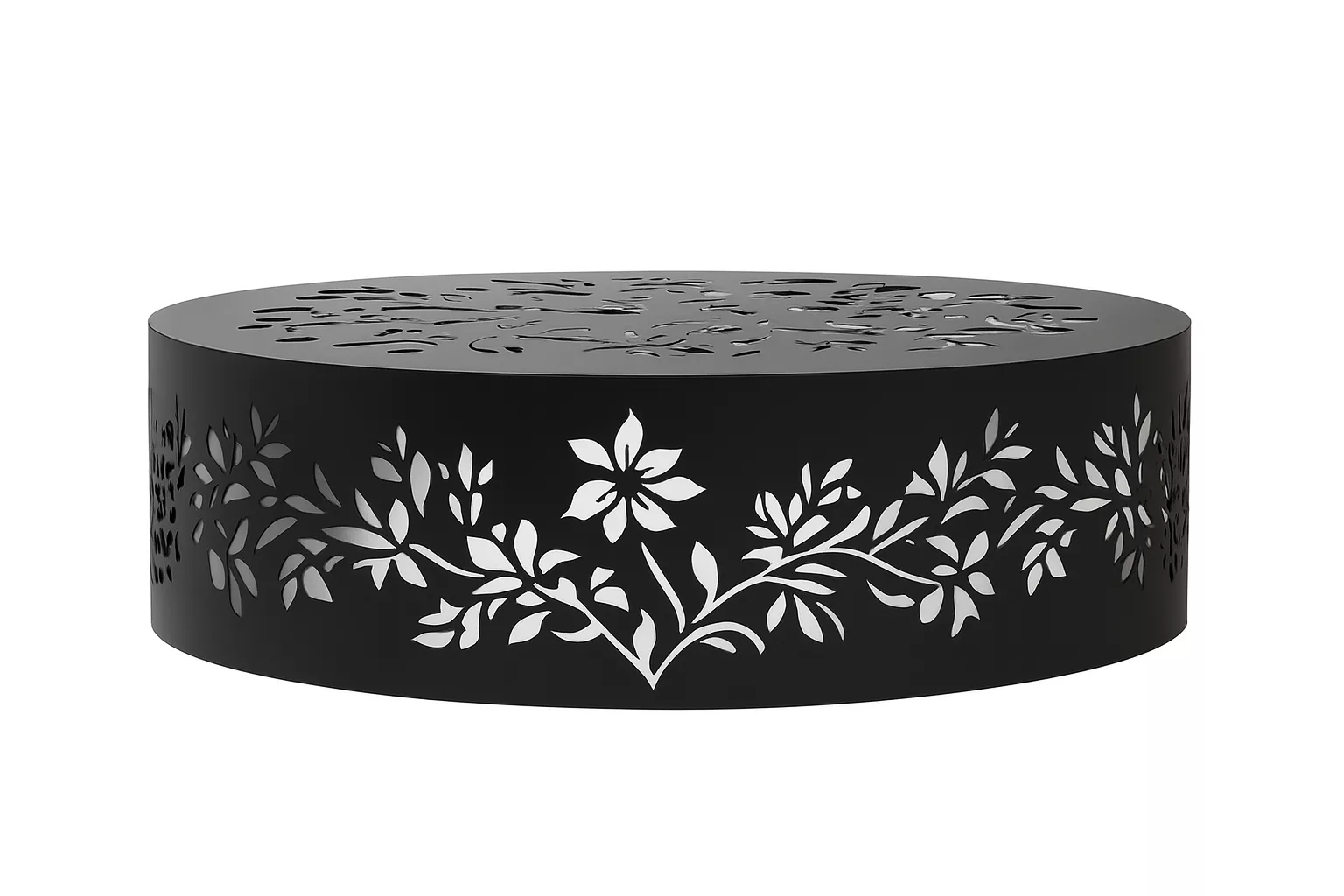 Table Basse Métallique Décorative – Design Floral Ajouré