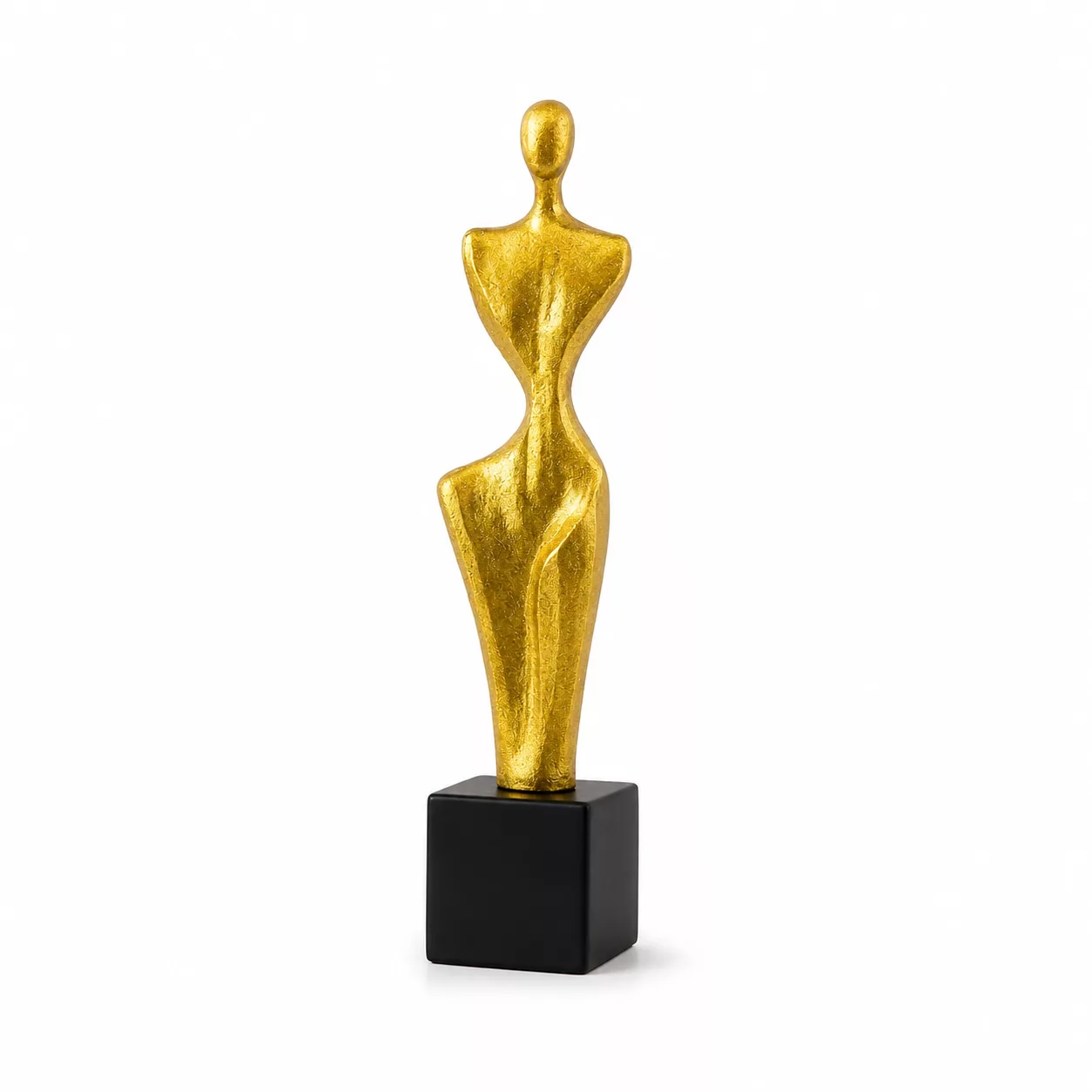 Sculpture décorative abstraite en doré – Élégance minimaliste