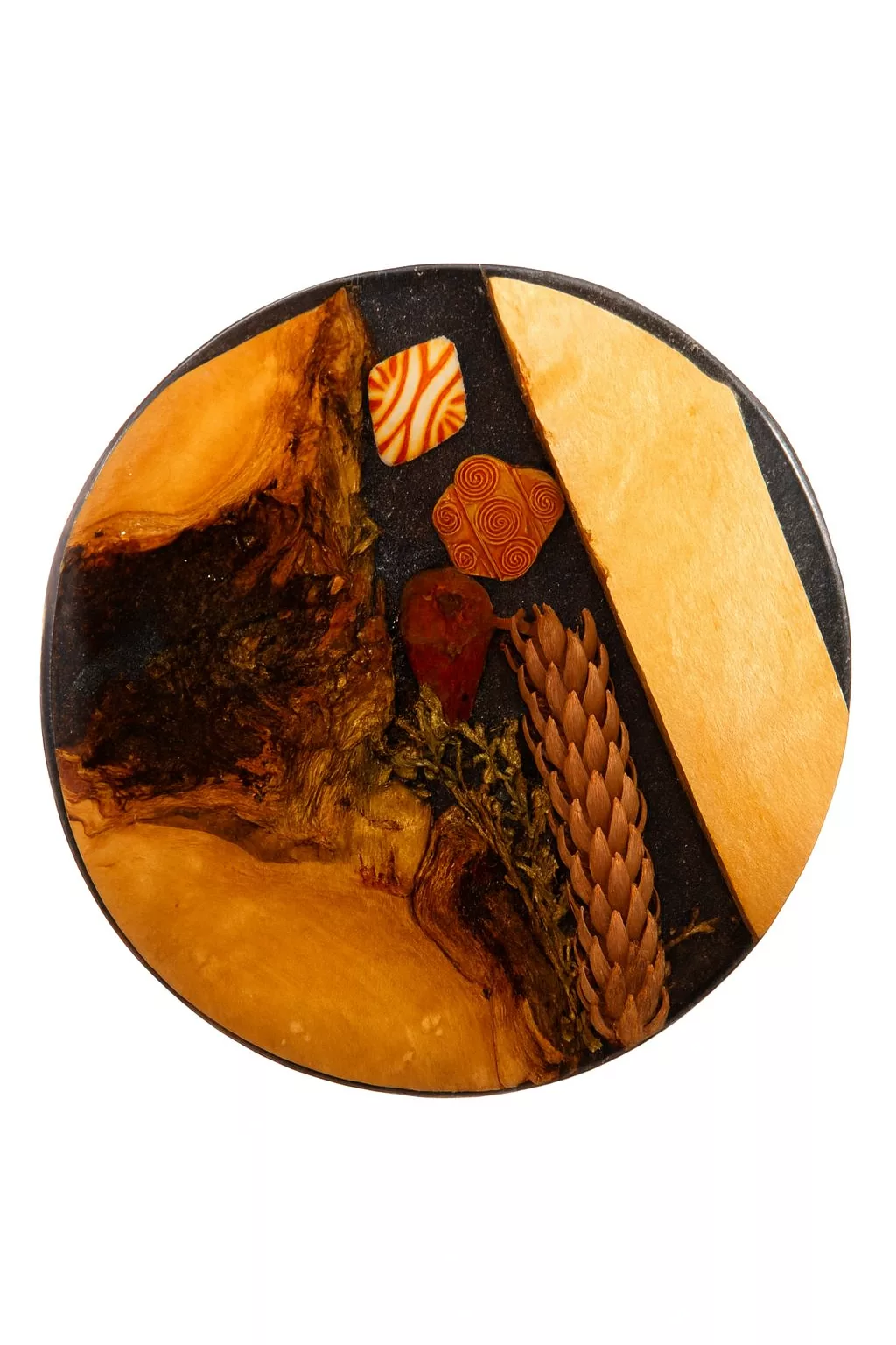 Set de 6 Sous-Tasses en Bois d’Olivier & Résine coloré – Image 6