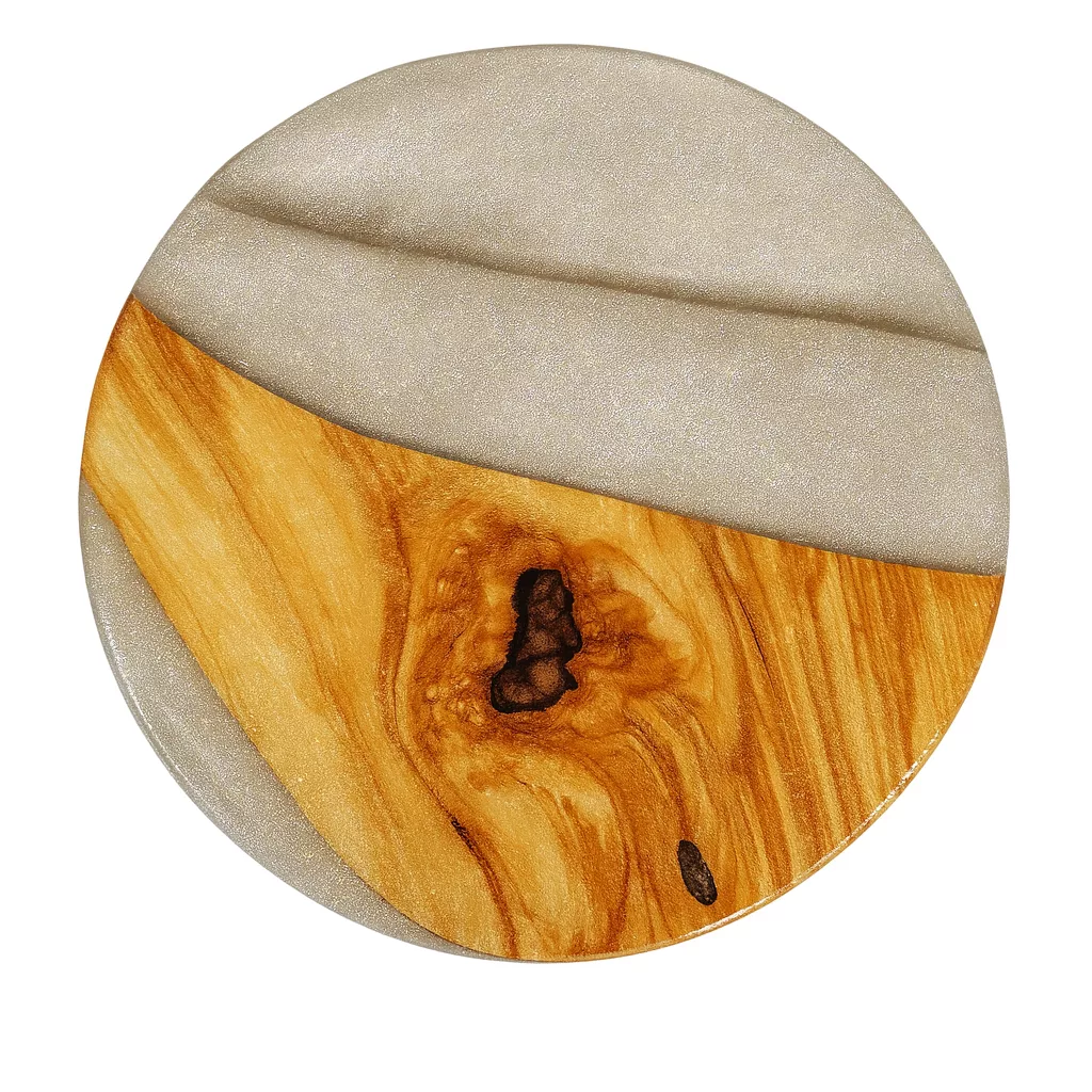 Set de 6 Sous-Tasses en Bois d’Olivier & Résine coloré – Image 10