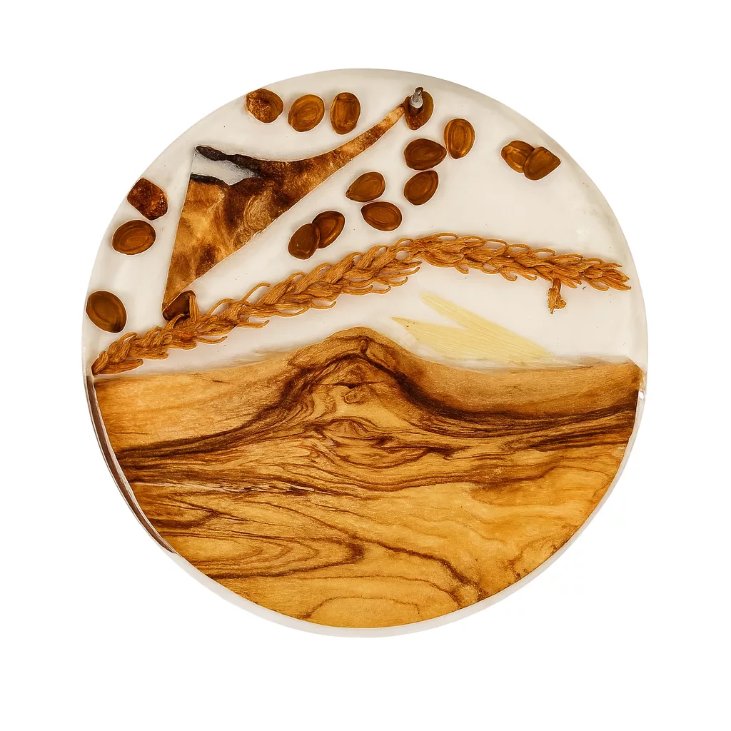 Set de 6 Sous-Tasses en Bois d’Olivier & Résine coloré – Image 5