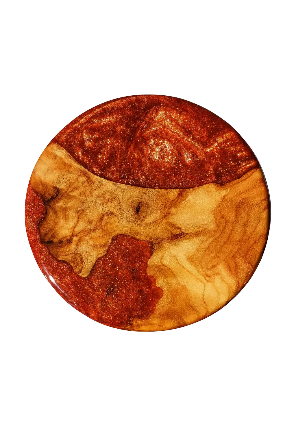 Set de 6 Sous-Tasses en Bois d’Olivier & Résine coloré – Image 7