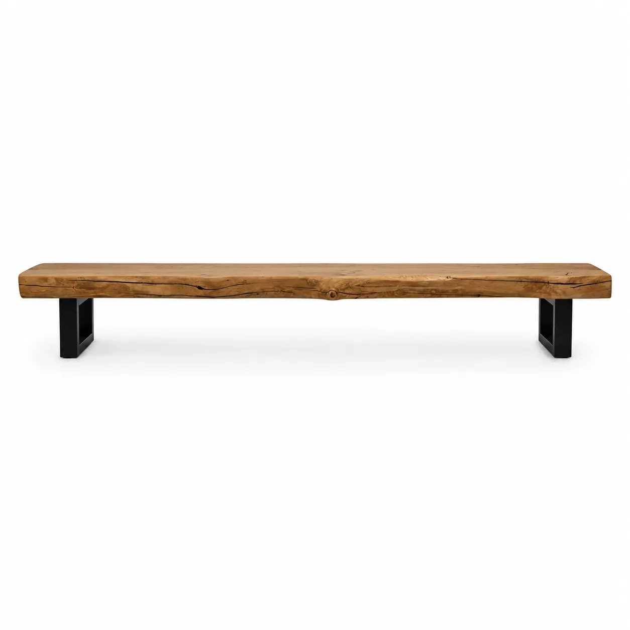 Meuble TV en Bois de frêne & Pieds Métalliques – Style Industriel Chic