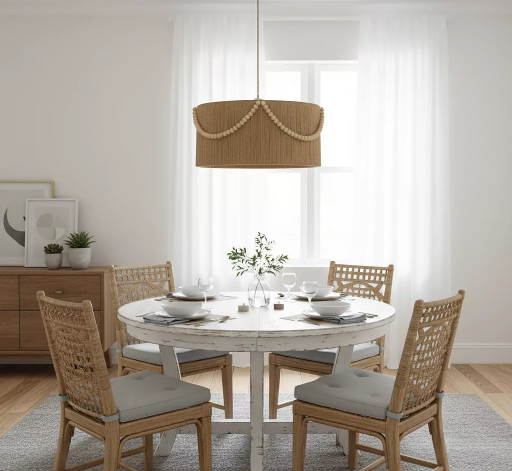 Suspension “Perle Bohème” – Corde Naturelle & Perles en Bois – Image 2