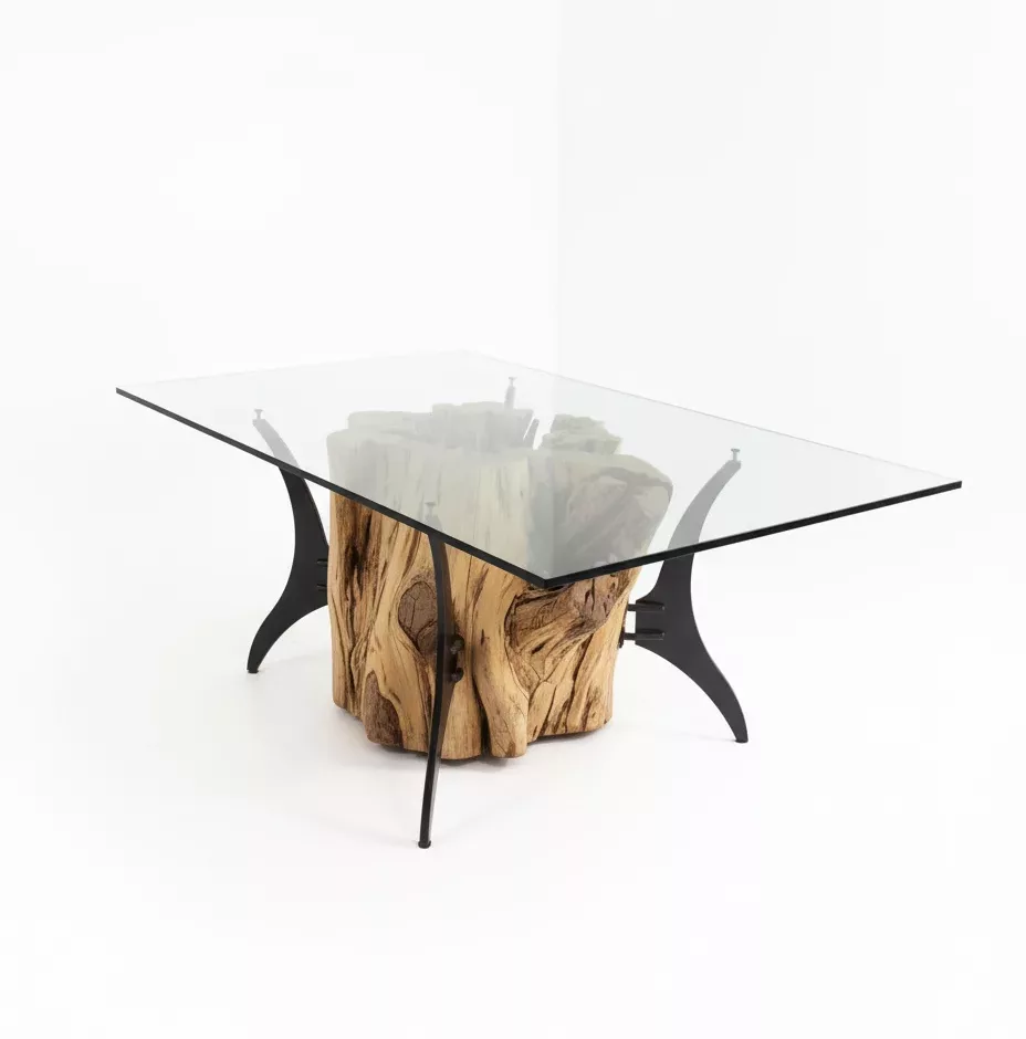 Table de Repas ou de Bureau Sculpturale – Bois d'Olivier