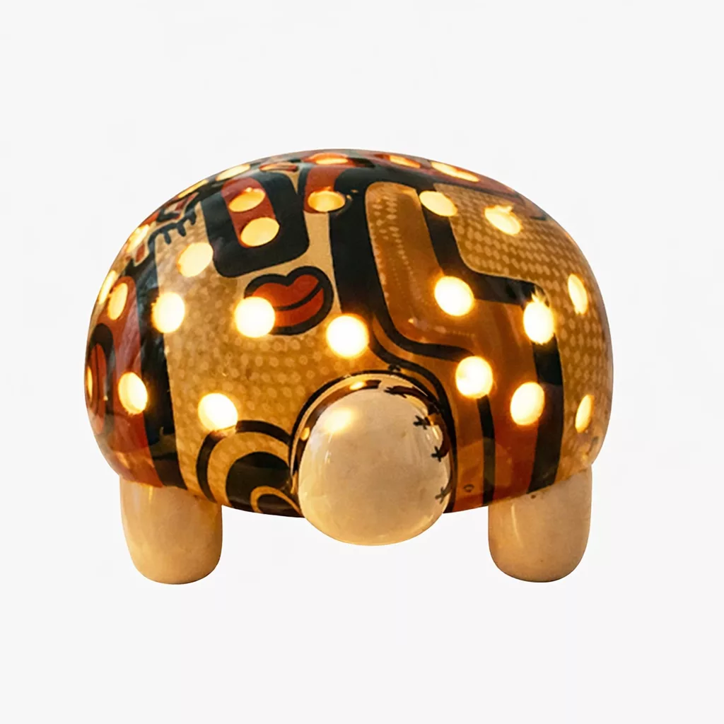 Lampe d'ambiance tortue visage - Style artistique - L 20 cm