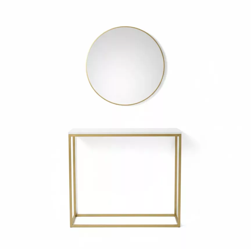 Ensemble Console et Miroir « Aura Chic » – L'Élégance Minimaliste