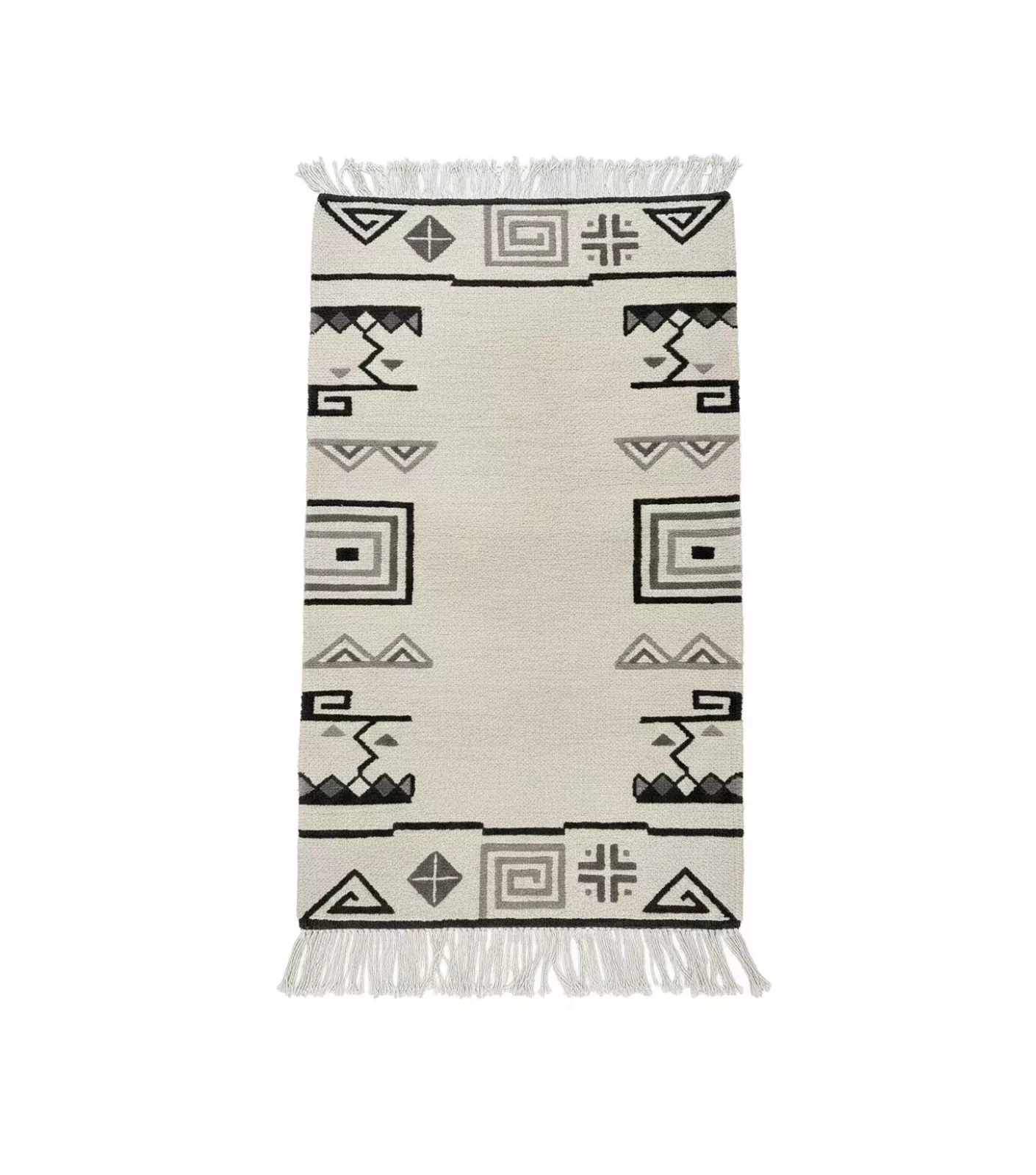 Tapis “Séquence Noire” – L’élégance d’un tissage aux symboles ancestraux