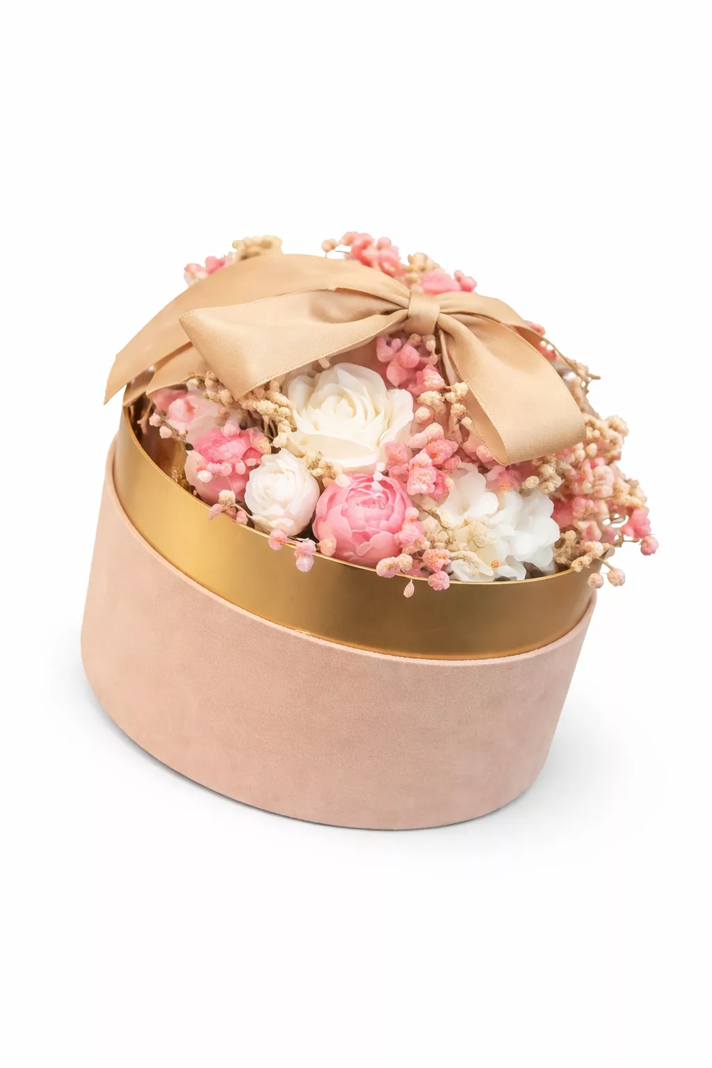 Box de Bougies Florale Rose & Or – Élégance Intemporelle