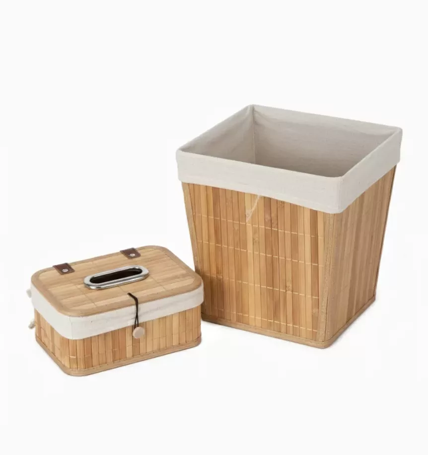 Ensemble de Rangement Zen – Bambou Naturel & Lin