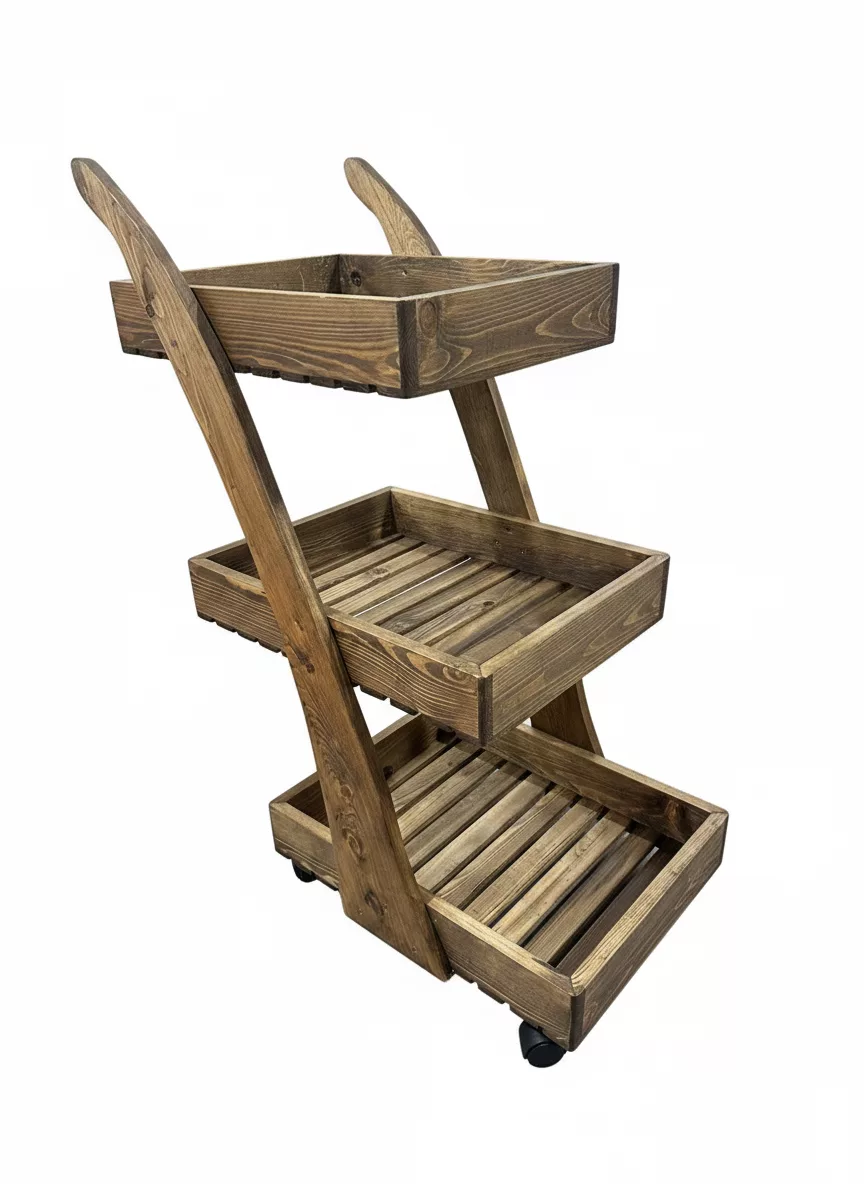 Chariot de Rangement Rustique à 3 Niveaux Tunisie
