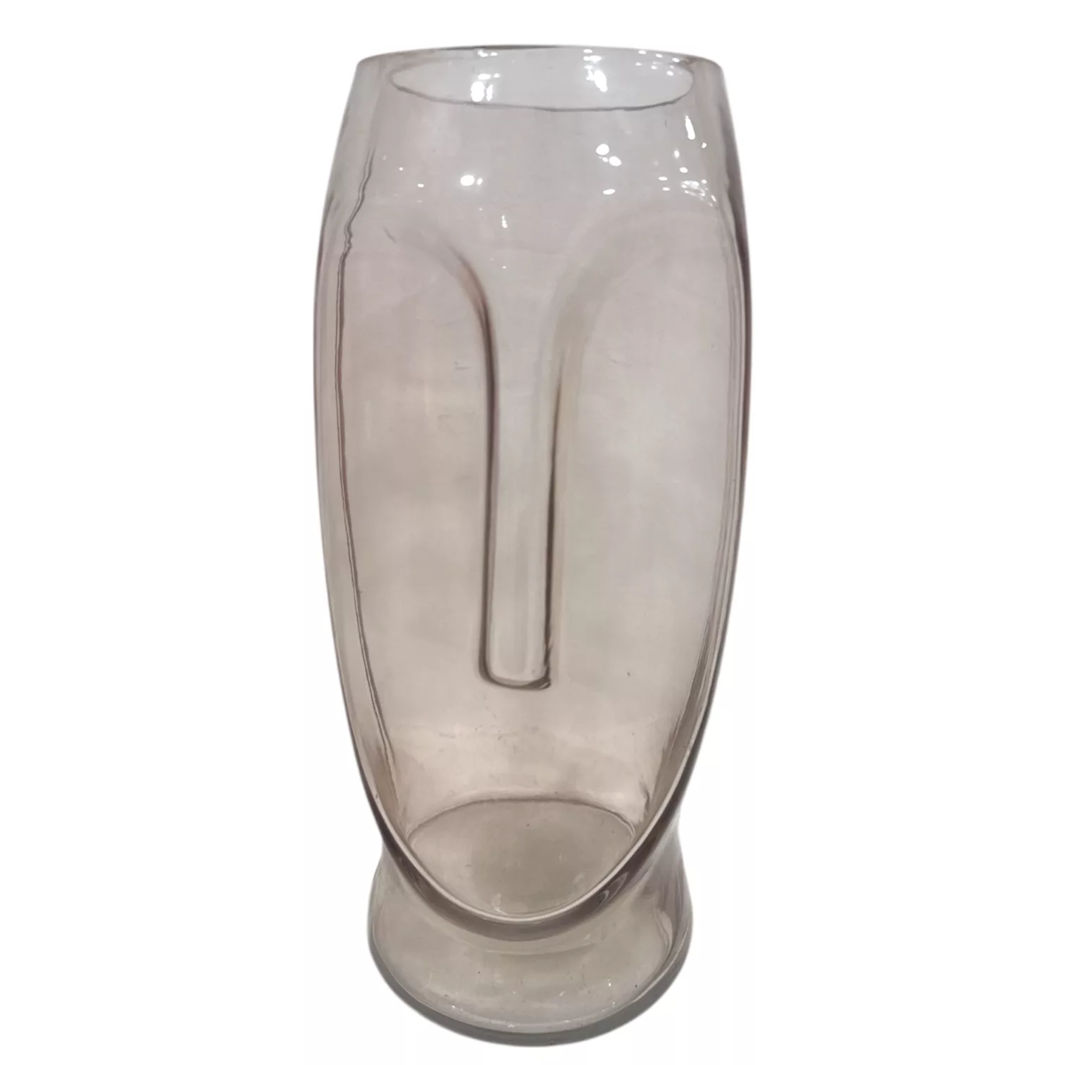 Vase Visage en verre - Élégance Cristalline - H 30 cm