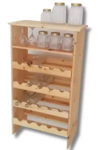 Meuble Range-Bouteilles 5 Niveaux Bois Vintage