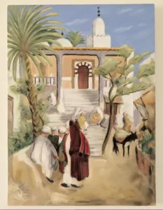 Tableau Sidi Boussaid 19-ème siècle Tableau Sidi Boussaid 19-ème siècle