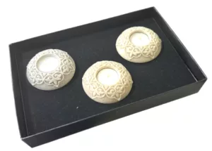 Coffret de 3 Bougeoirs Lotus Élégance
