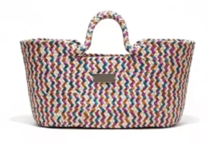 Couffin artisanal Multicolore en Fibres Tressées