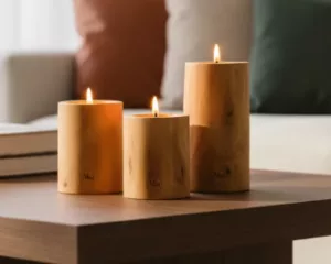 Ensemble de 3 porte-bougies cylindriques