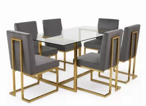 Ensemble salle à manger luxe 100 % Inox en Tunisie Ensemble salle à manger luxe 100 % Inox en Tunisie