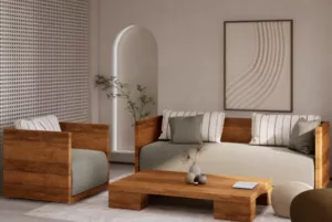 Canapé 3 places en bois de palmier Canapé 3 places en bois de palmier