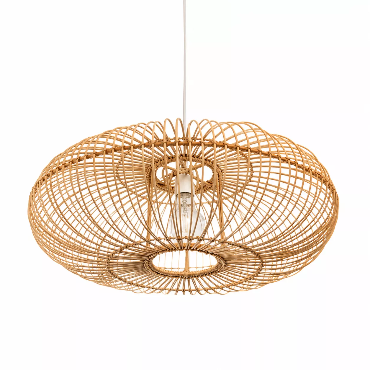 Suspension artisanale en osier naturel – Ø 50 cm – design bohème chic