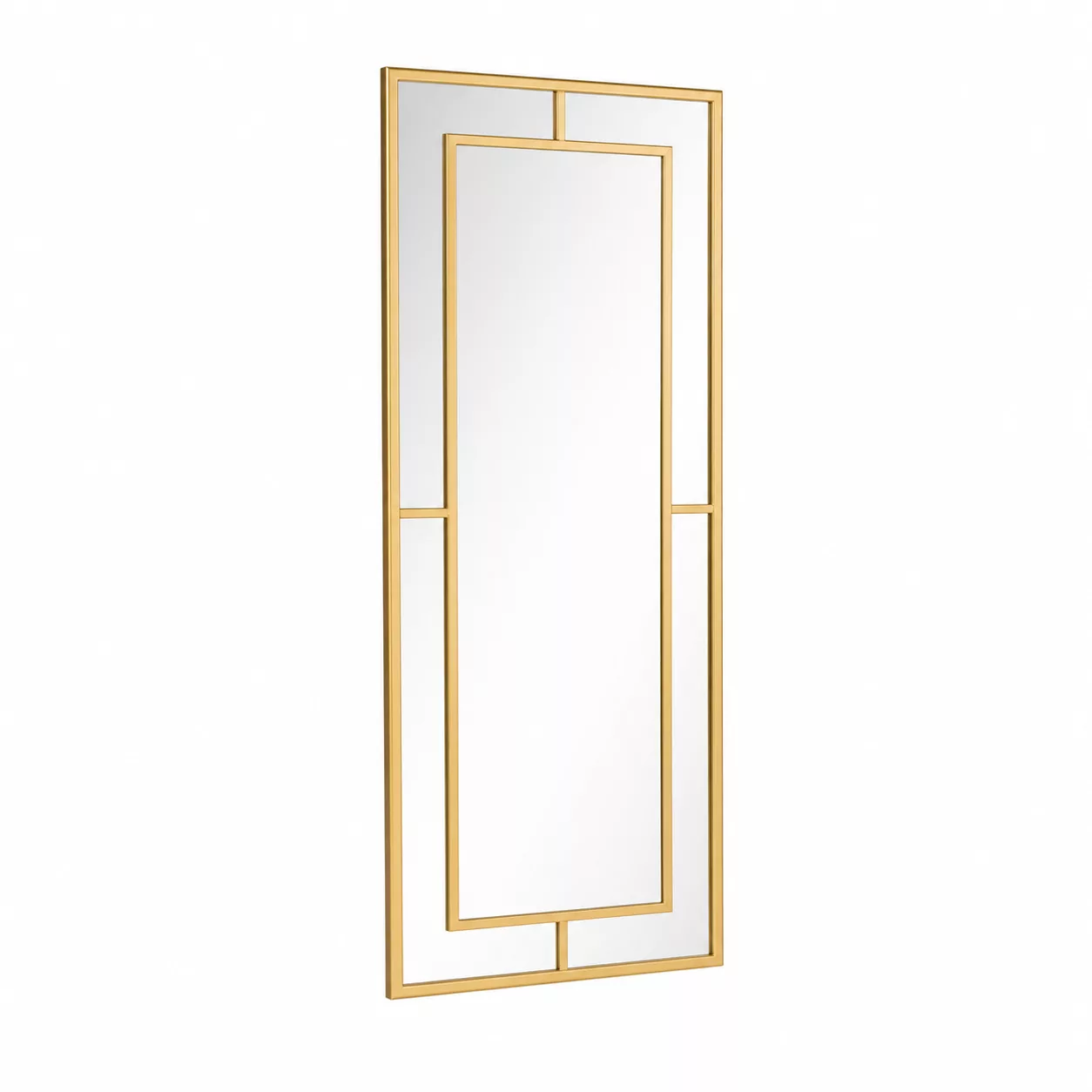 Miroir Mural KAISER – Design Rectangulaire à Double Cadre Doré (180x65 cm)