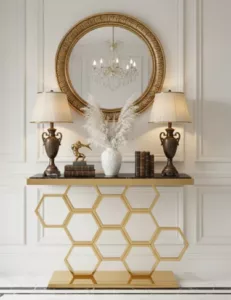 Console Luxueuse 100 % Inox Doré Console Luxueuse 100 % Inox Doré