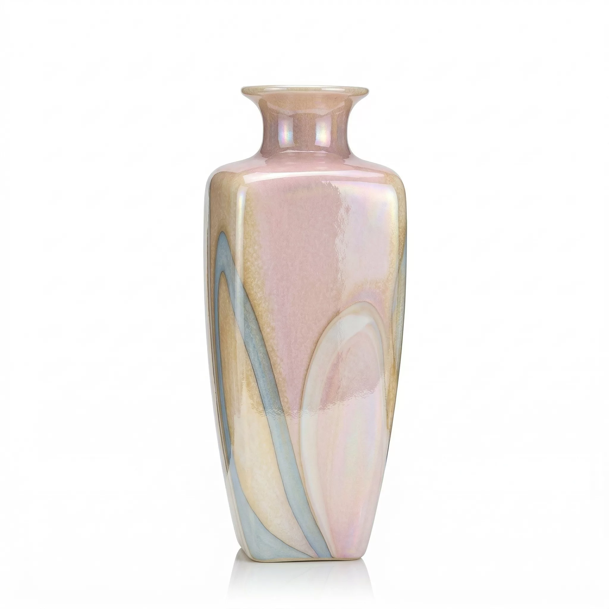Vase "Irisé" en Céramique d'Art – Éclat Nacré & Courbes Contemporaines