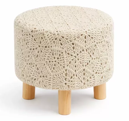 Pouf Rosace en macramé