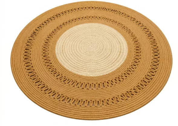 Tapis Rond en Fibres de palmier et coton